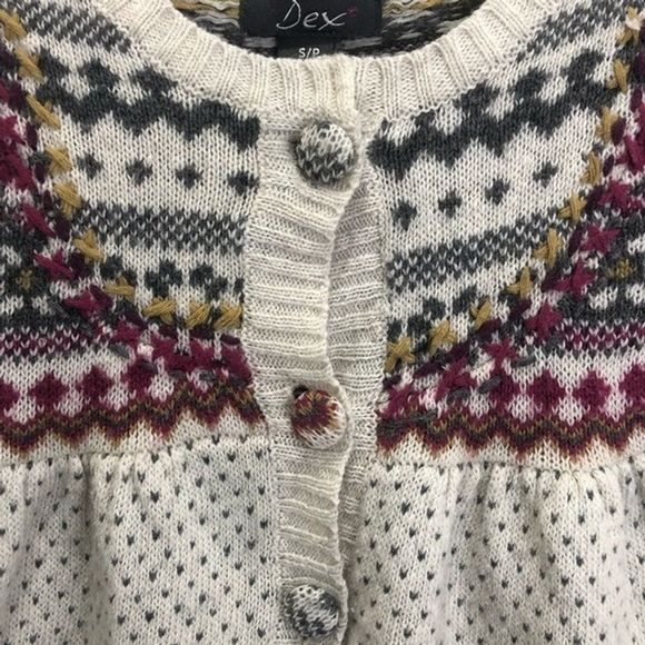 3/$25 Dex Fair Isle Bell Sleeve Cardigan Size S - Picture 6 of 6